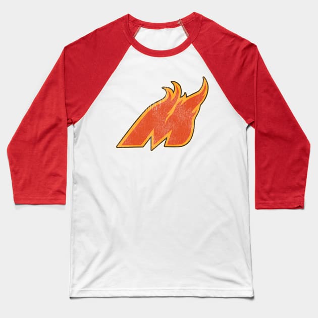 Defunct Moncton Golden Flames Hockey Team Baseball T-Shirt by Defunctland